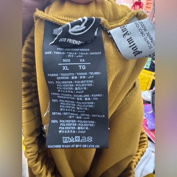 Palm Angels Track Pants Ochre Yellow White Stripe Logo Detail Size XL - Picture 8 of 10